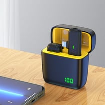 Microphone Sans Fil Avec Boîtier De Charge Pour Enregistrement Haute Définition Jaune YONIS