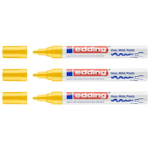 Lot de 3 Marqueurs Peinture Brillante 750 Jaune Pointe Ronde 2-4 mm EDDING