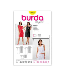 Patron Burda 7972 - Robe droite ou Top encolure carré du 40 a 52 (FR)