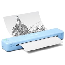 Mini Imprimante Bluetooth Portable Thermique A4 A5 B5 Double Face Rechargeable Bleu YONIS