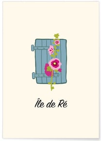 Affiche ville Minimaliste Île de Ré | A3 : 29,7x42cm