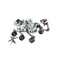 MetalEarth Aviation: MARS PERSEVERANCE & INGENUITY HELICOPTER, Rover: 9x12.5x7.5cm & Hélicoptère: 3.3x2.6x2cm, maquette 3D en métal avec 4,5 feuilles, sur carte 12x17cm, 14+