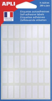 Etiquettes blanches 8x20 mm 280 u.