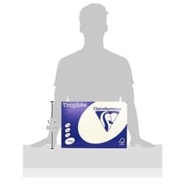 Clairefontaine - Trophée - Réf : 1252C - Papier Multifonctions (copie, laser, jet d'encre) - Coloris Ivoire - Format A3 : 420x297 - Ramette de 500 feuilles - Grammage : 80 g/m²