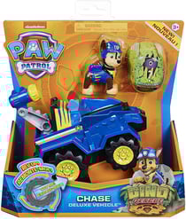 Pat patrouille chase et son quad tout terrain de police + dinosaure mystere - figurine chien - paw patrol dino rescue