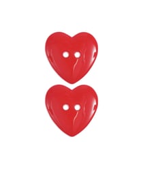 Carte de 2 boutons cœurs – 22 x 22 mm – Rico Design Rouge