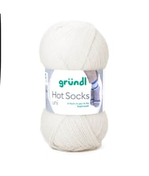 Laine à chaussettes à tricoter HOT SOCKS UNI - Grundl - certifiée Oeko-Tex 01 Ecru