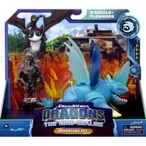 Dragons et les neuf royaumes : bissocorn et d'angelo - dragon gris et son dresseur - dragons dream works - spin master - 20140451