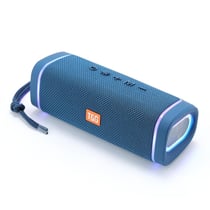 Enceinte Bluetooth Portable LED RGB Sans Fil Subwoofer Puissant Longue Autonomie Bleu YONIS