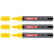 Lot de 3 marqueurs peinture permanents - EDDING - Jaune - Pointe ronde 2-3 mm