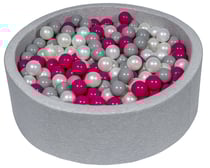 Piscine à balles Aire de jeu + 450 balles perle, rose, gris