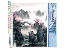 Peinture par Numéro Figured'Art - Paysage de Chine - Kit de Loisir Créatif DIY Numéro d'Art Complet - 40x50cm sans châssis en bois