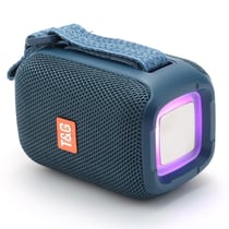 Enceinte Bluetooth Portable 5W Étanche Avec Lumière RGB 10h Autonomie Micro Intégré Bleu YONIS