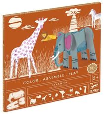 Colorie assemble et joue DIY Savane - Djeco