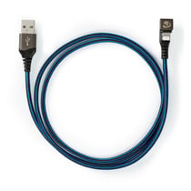 Nedis Câble Lightning USB-A Tressé 1m Connecteur 180° Jeu Bleu