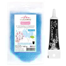 Préparation barbe à papa bleue + Stylo glaçage noir