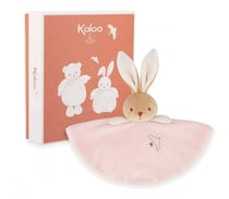 Doudou plat lapin rose avec boite