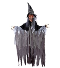 Automate Sorcière à suspendre - animé, sonore, lumineux - 140cm