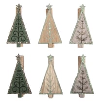 Rayher - Pince à linge Sapin de Noël 3x5,2cm 6 pièces