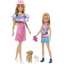 -Coffret Poupées Stacie et  avec 2chiots et accessoires HRM09