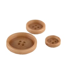 Lot de 3 boutons corozo 4 trous Beige Antilope