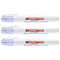 Stylo correcteur - EDDING - 7700 - Pointe métal - Blanc - Lot de 3 - 1-2 mm
