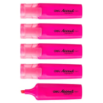 Lot de 5 surligneurs pointe biseautée 1-5mm - DELI - Rose