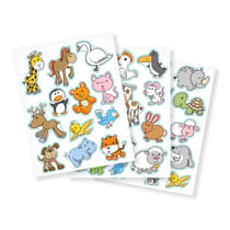 MégaCréa DIY - Gommettes animaux rigolos de 2,1 à 4,1 cm 39 pièces
