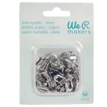 50 oeillets ovales argentés - We R- pour perforatrice à oeillets ovales
