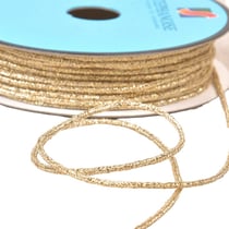 Bobine 30m cordon chiné métal 2mm écru/or