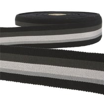 Disquette 25m ruban gros grain stripes Noir