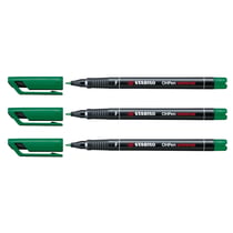Lot de 3 feutres permanents pointe fine 0,7 mm - STABILO - OHPen - Vert