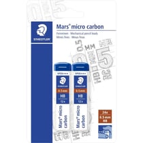 Blister 2 étuis de 12 mines graphite - 0,5mm - HB - Mars Micro Carbon - Staedtler