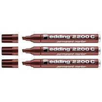 Lot de 3 Marqueurs permanents EDDING 2200C - Marron - Pointe biseautée 1-5 mm