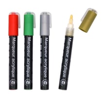 MégaCréa DIY - Marqueur peinture acrylique Couleurs de Noël 4 pièces