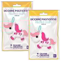 2 kits peluches à coudre - Licorne Mignonne