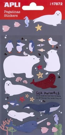 Stickers animaux marins 1 feuille