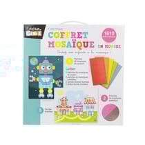 Jeu - Mosaïque en mousse - Coffret 1610 autocollants - 5 planches de couleur - Dès 3 ans