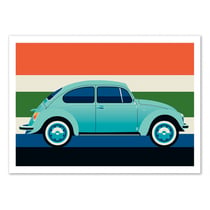 Affiche 50x70 cm - Mint vintage Beetle car - Bo Lundberg