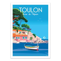 Affiche 30x40 cm - Toulon Anse de Méjean - Raphael Delerue