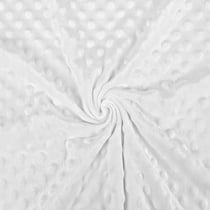 Tissu minky à pois, haute qualité, blanc - au mètre, par 50 cm - Laize : 150 cm