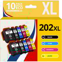 123CONSOMMABLES - 202XL - Pack cartouches d'encre Compatible avec Epson 202 XL 202XL pour imprimante Expression Premium XP6100 XP6005 XP6105 (pack de 10) - 123CONSOMMABLES