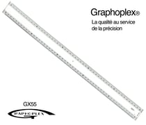 Règle transparente 2 biseaux blancs + bosselage 50 cm