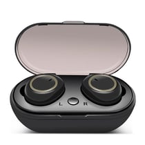 Ecouteurs Bluetooth 5.0 Mini Invisibles Sport Avec Boîte De Charge Et Microphone Noir YONIS