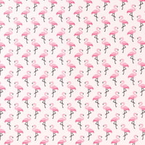 Tissu Coton Imprimé Arty Flamingo Rose sur fond Ecru