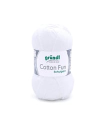 Fil à tricoter COTTON FUN - Gründl - certifié Oeko-Tex 01 Blanc