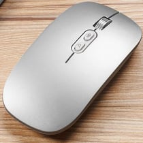 Souris Sans Fil 1600DPI 5 Boutons 28 Langues Rechargeable Voix Intelligente Argent YONIS