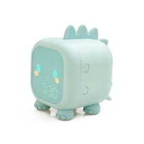 Avizar Réveil Animé pour Enfant Mon Petit Dino Veilleuse Double Alarme Bleu