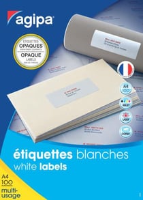 Apli 102420 - Etiquettes blanches adhésif opaque 99,1 x 139 mm