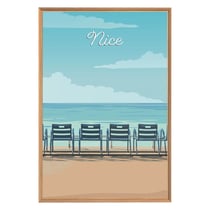 Tableau mural encadré illustration chaises Nice 65x97 cm